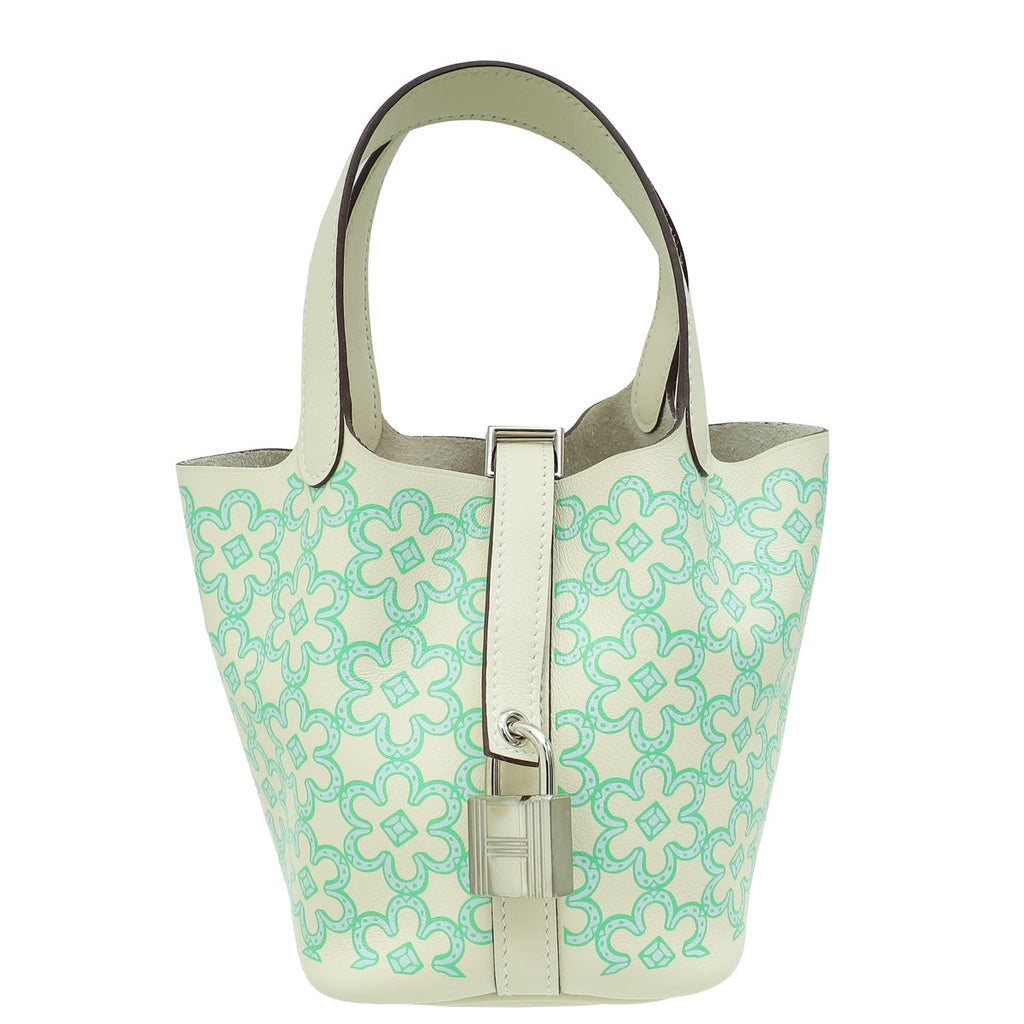 Hermes Tricolor Picotin Lock 14 Lucky Daisy Print Micro Bag