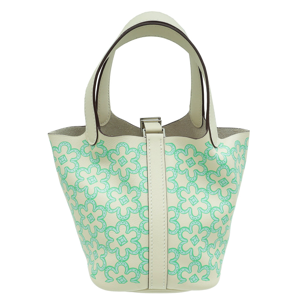 Hermes Tricolor Picotin Lock 14 Lucky Daisy Print Micro Bag