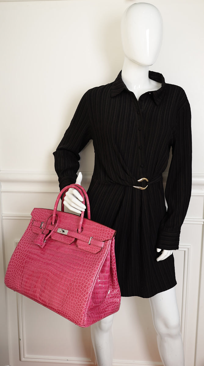 Hermes Shiny Porosus Crocodile Birkin 40