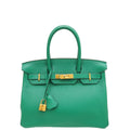 Hermes Vert Vertigo Retourne Birkin 30 Bag