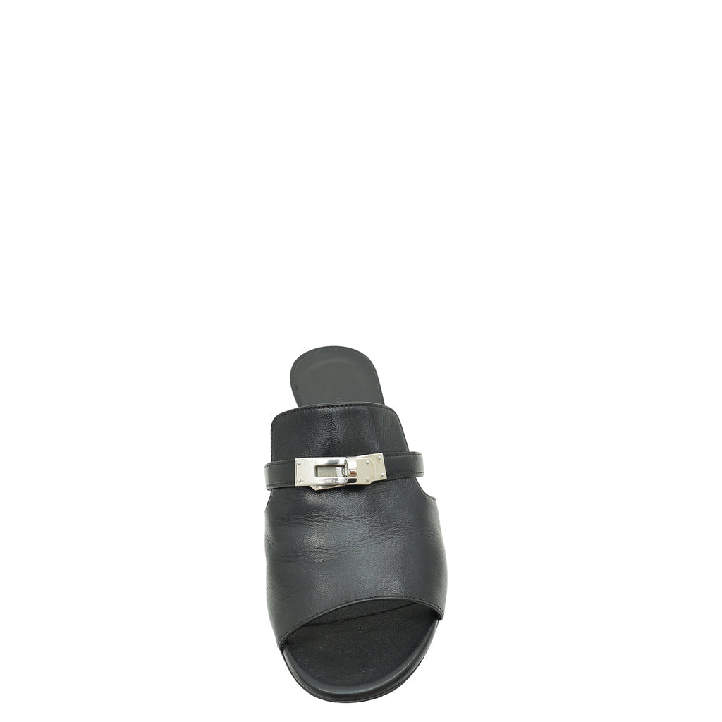Hermes Noir Candy Sandal 37