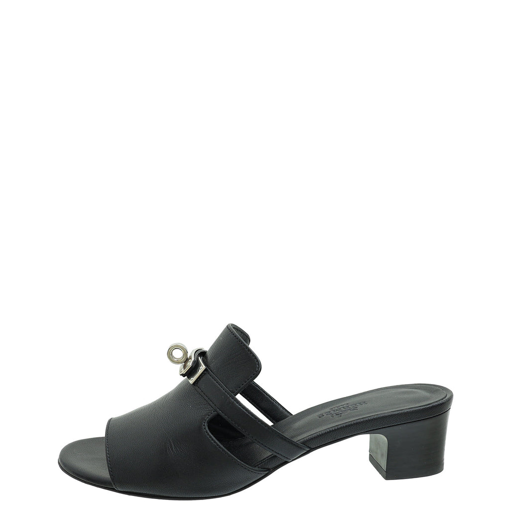 Hermes Noir Candy Sandal 37
