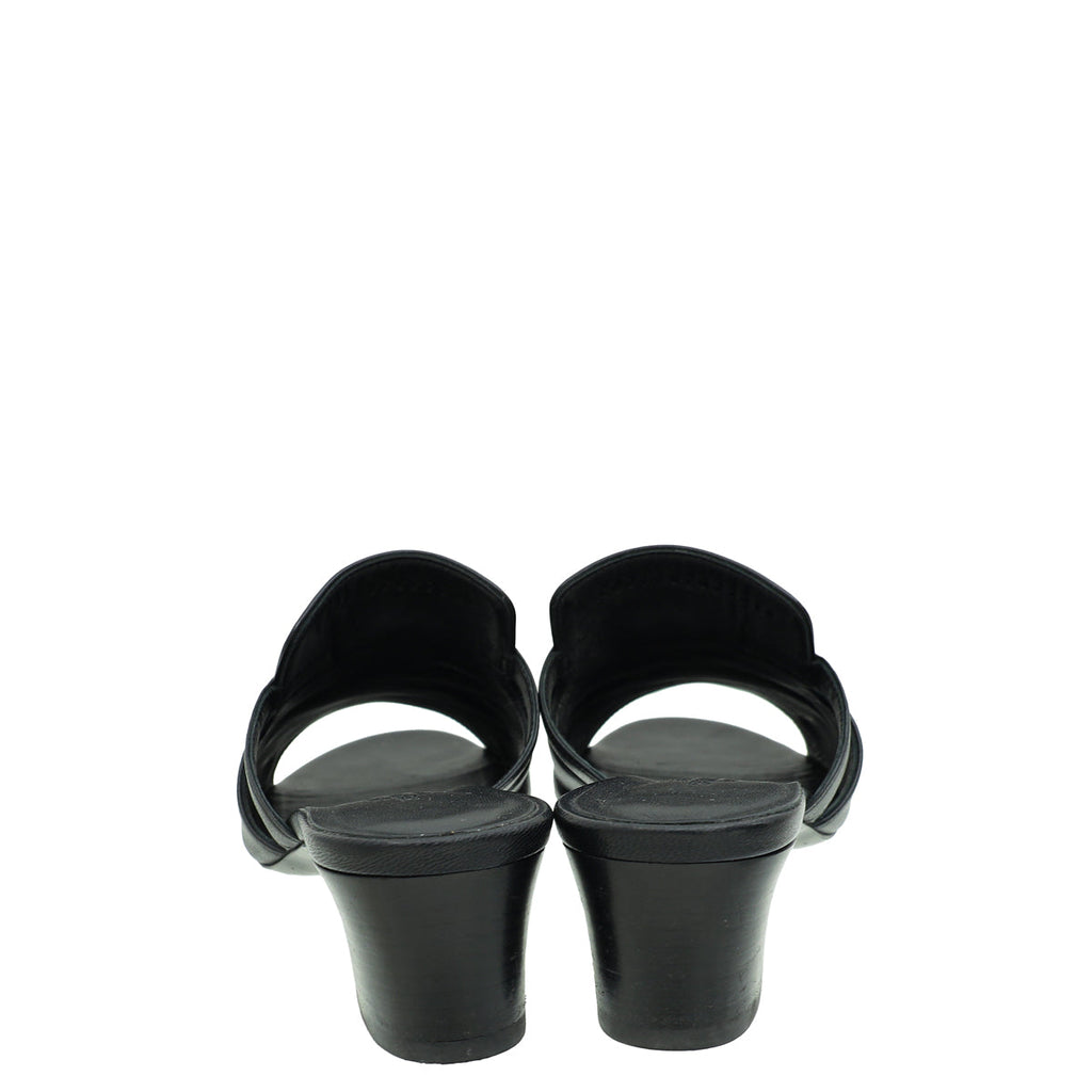 Hermes Noir Candy Sandal 37