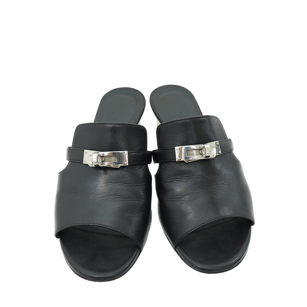 Hermes Noir Candy Sandal 37