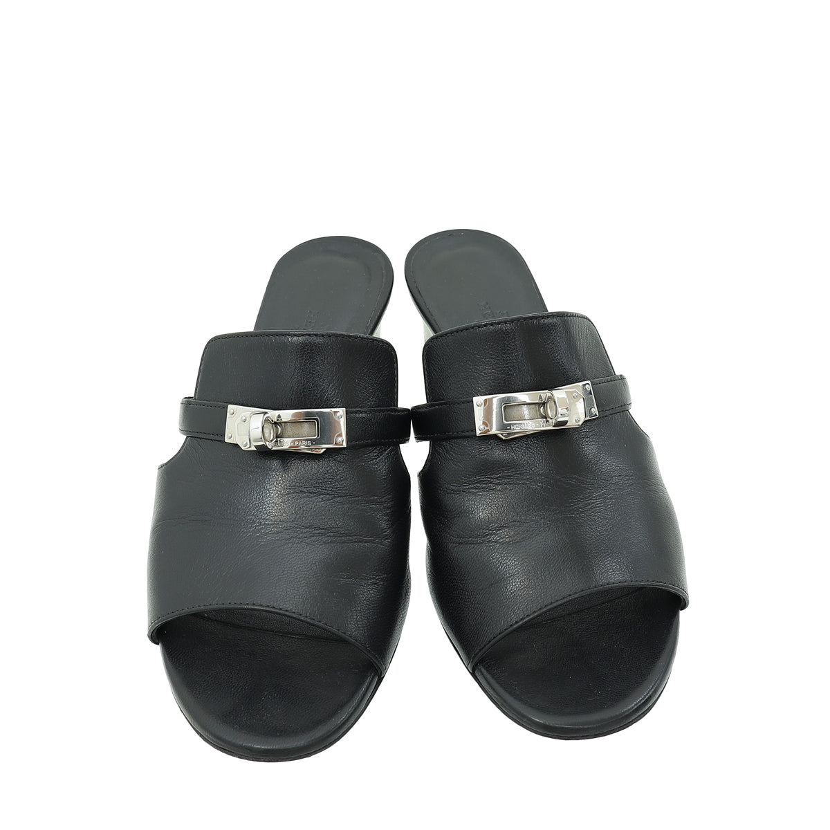 Hermes Noir Candy Sandal 37