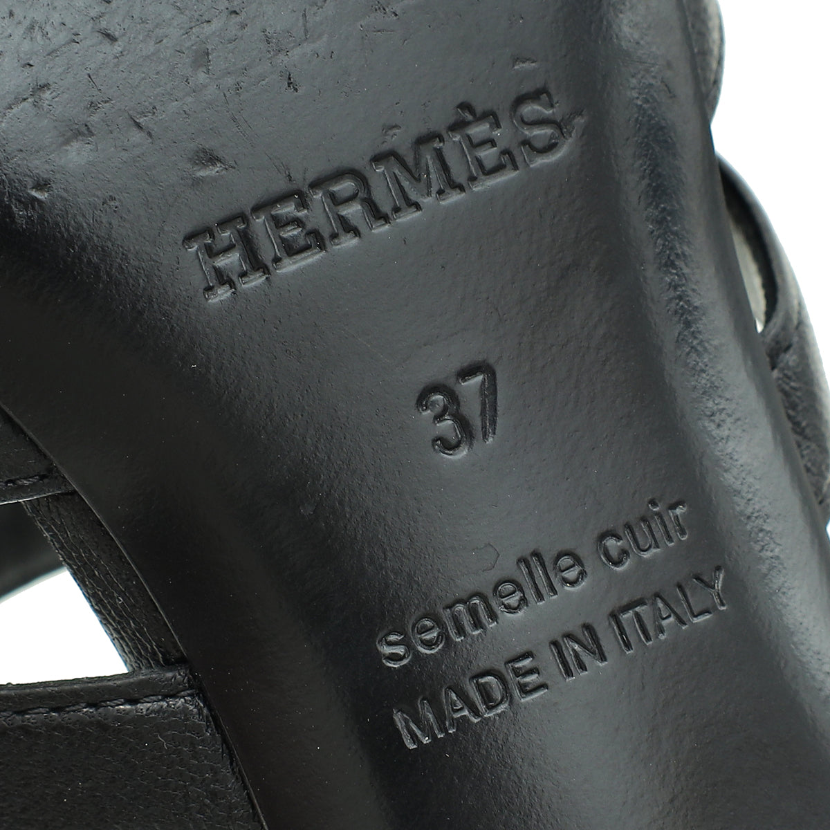 Hermes Noir Candy Sandal 37