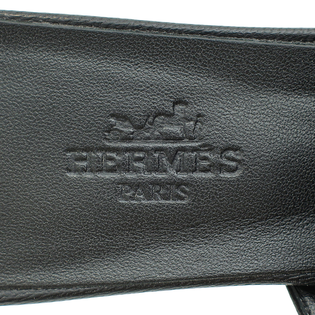 Hermes Noir Candy Sandal 37
