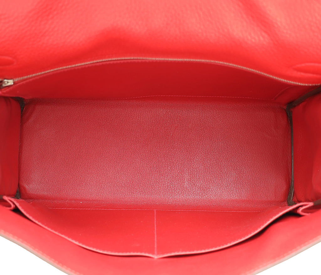 Hermes Rouge Casaque Retourne Kelly 35 Bag