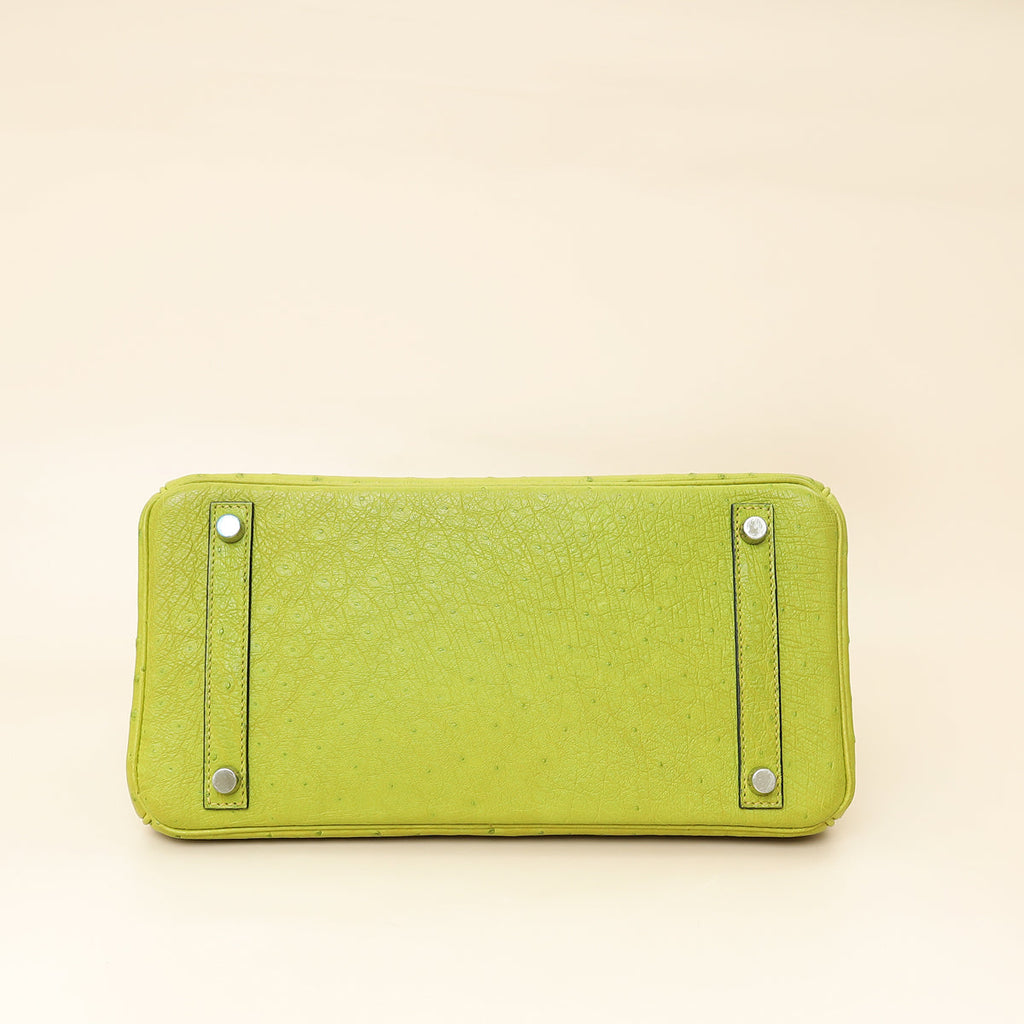 Hermes Vert Anis Ostrich Birkin 30 Bag