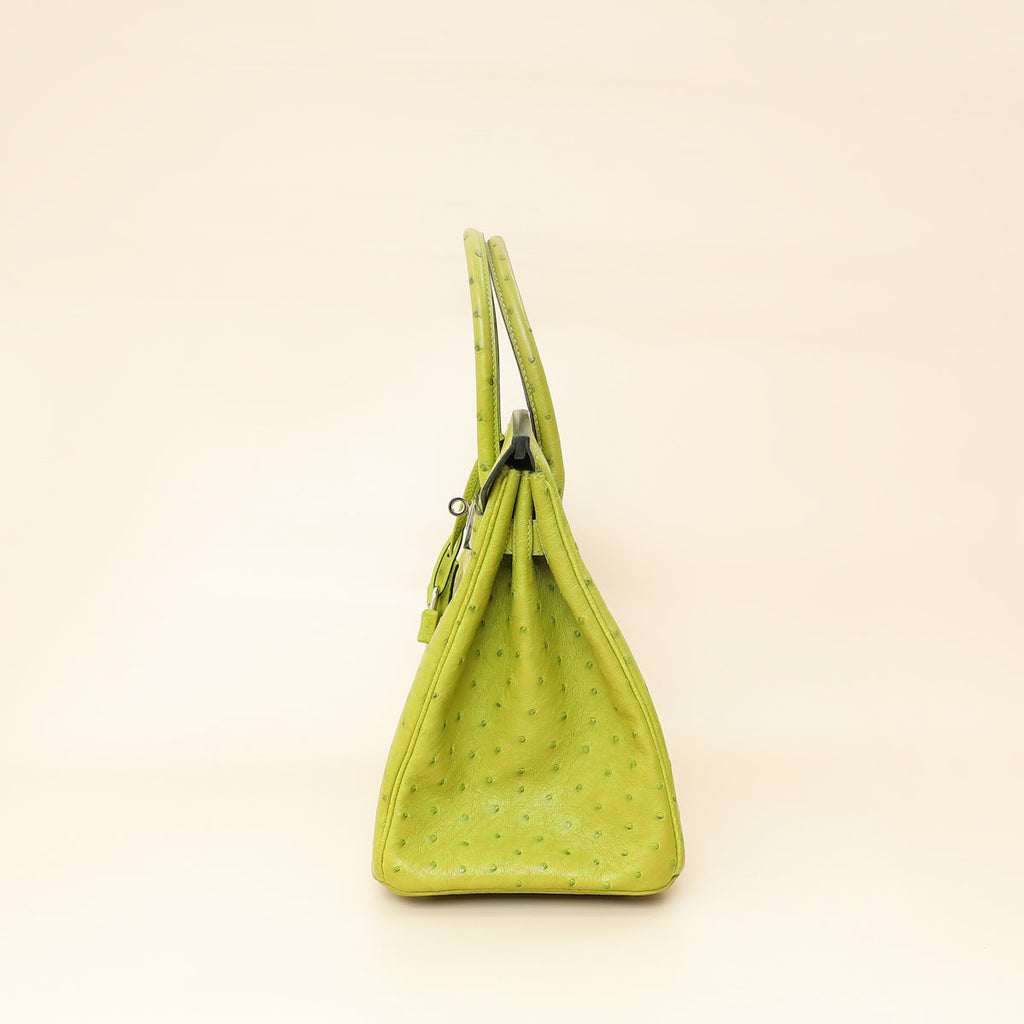 Hermes Vert Anis Ostrich Birkin 30 Bag