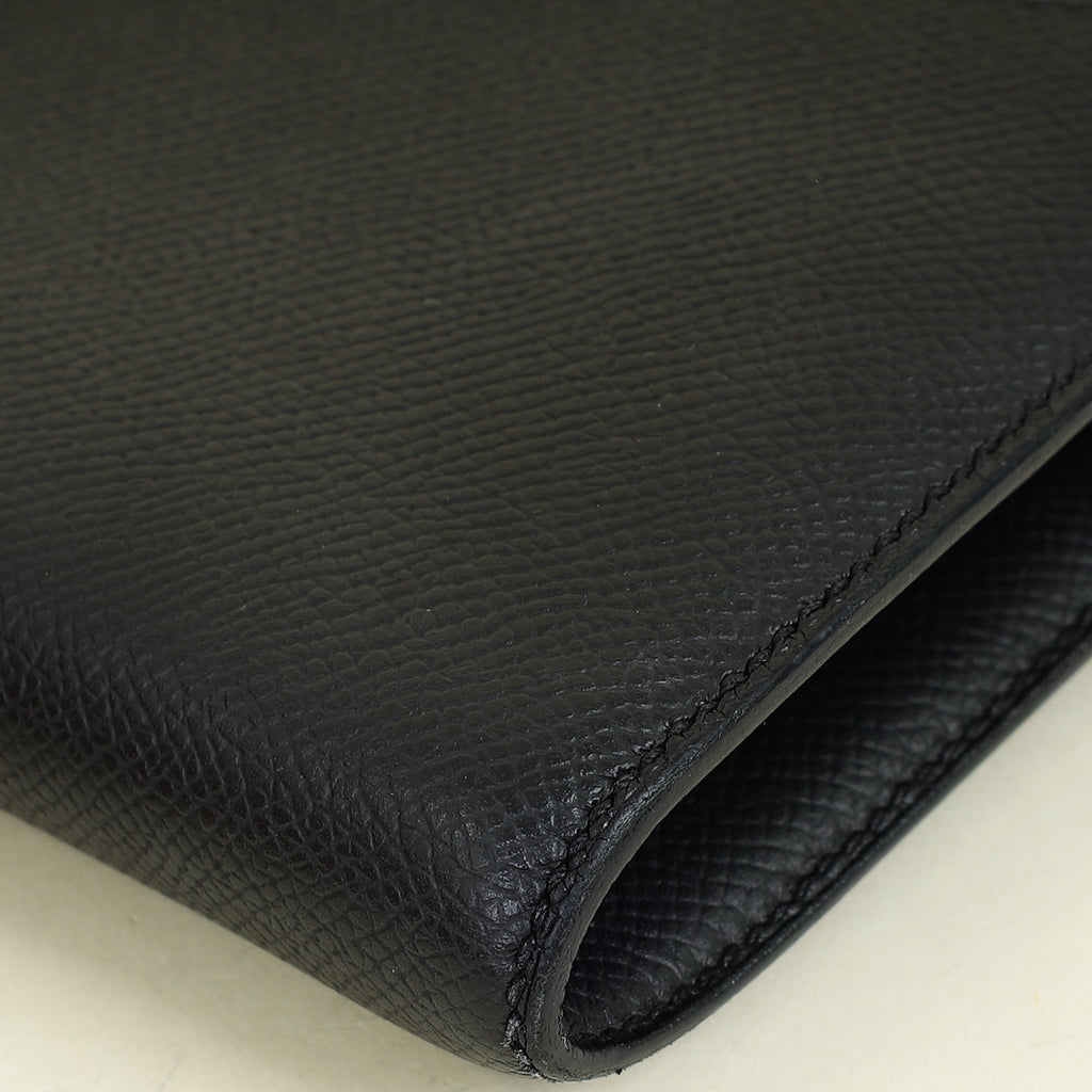 Hermes Noir Constance To Go Lizard Lock Wallet