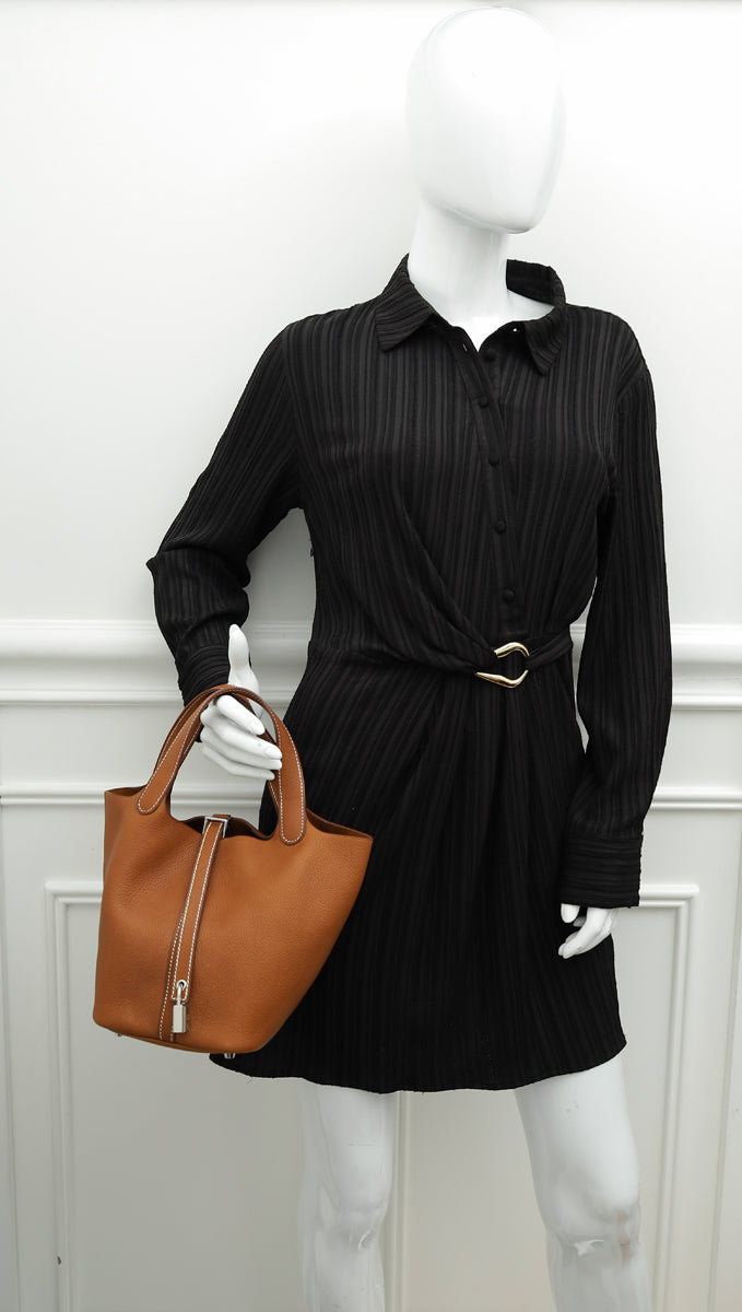 Hermes Fauve Barenbia Faubourg Picotin Lock 18 Bag