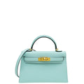 Hermes Bleu Zephyr Sellier Mini Kelly Bag