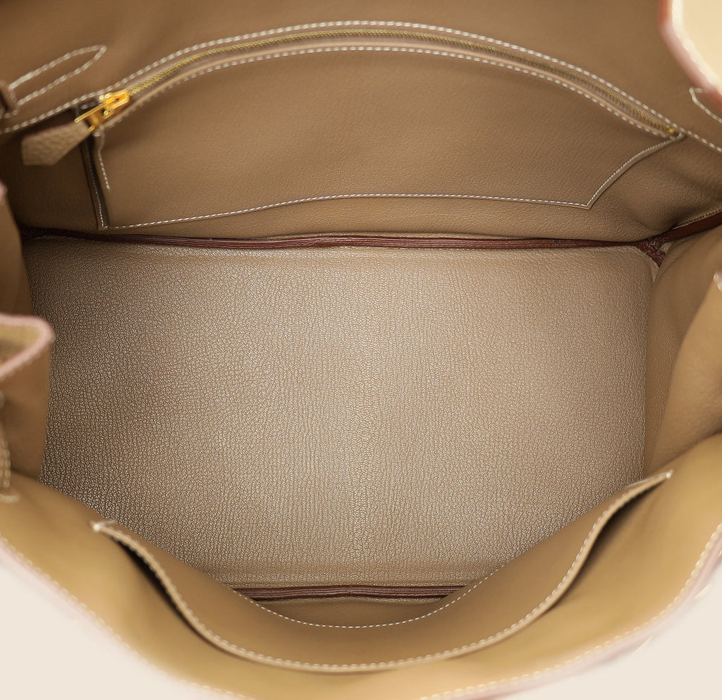 Hermes Etoupe Retourne Birkin 35 Bag