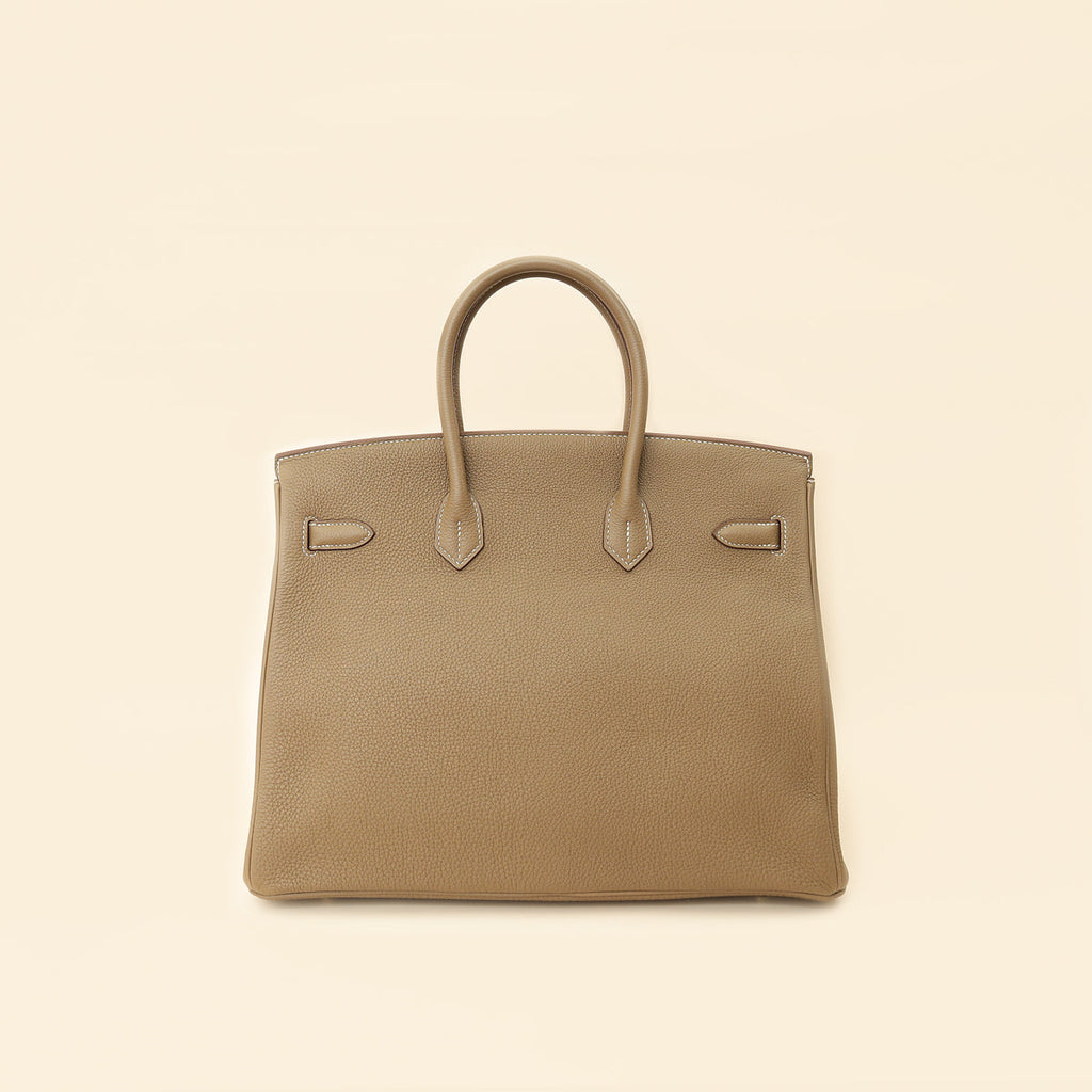 Hermes Etoupe Retourne Birkin 35 Bag