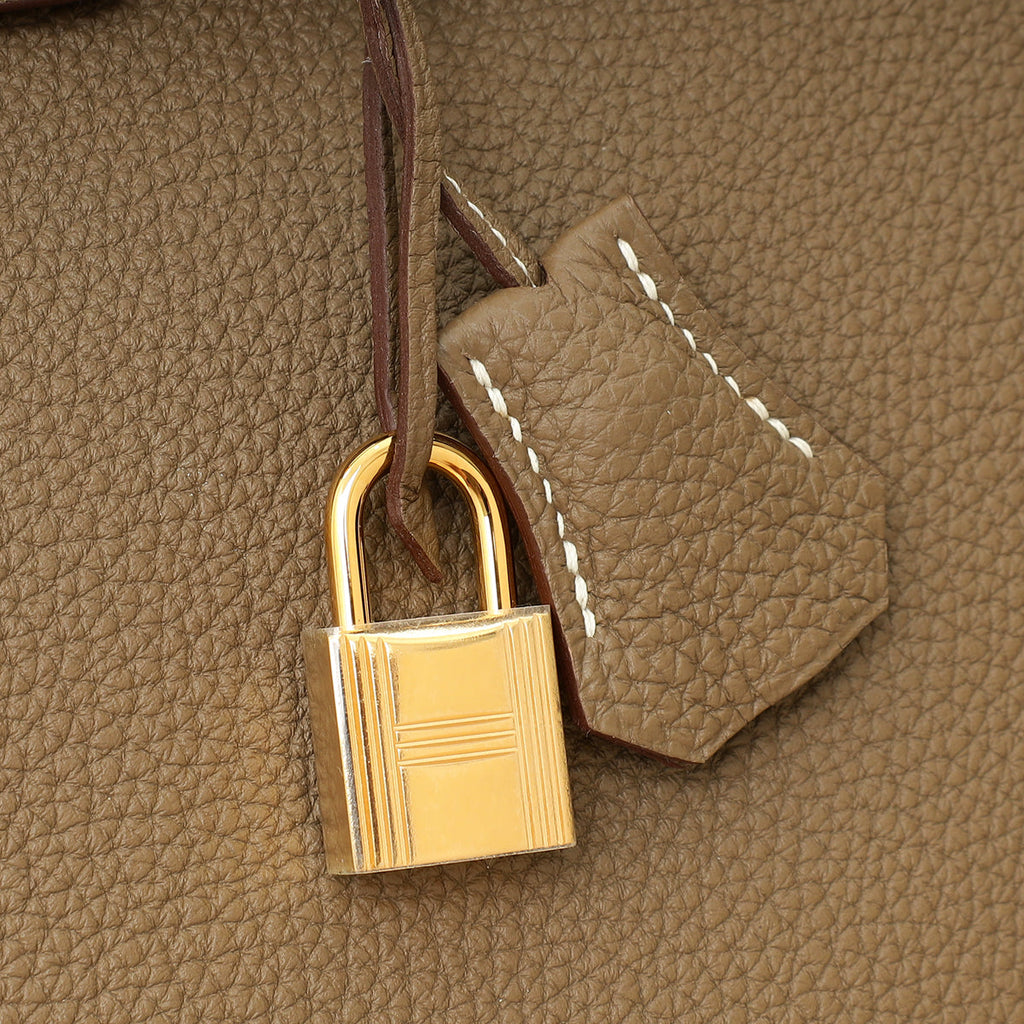 Hermes Etoupe Retourne Birkin 35 Bag