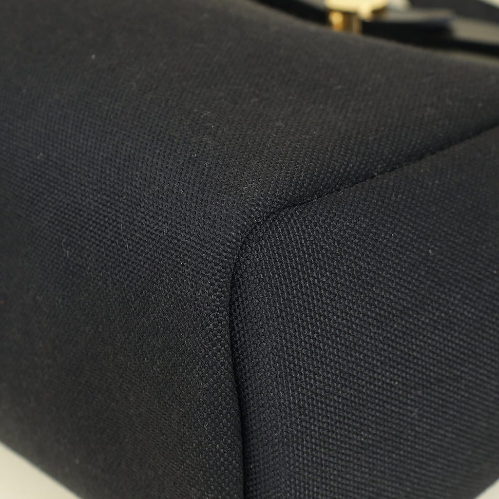Hermes Noir Herbag Zip 31 PM Retourne Bag W/Twilly