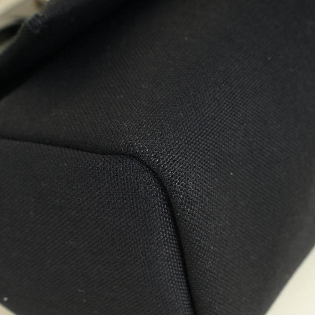 Hermes Noir Herbag Zip 31 PM Retourne Bag W/Twilly
