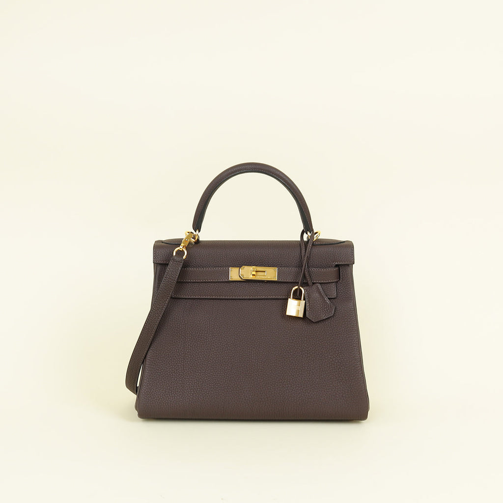 Hermes Chocolate Kelly 28 Bag