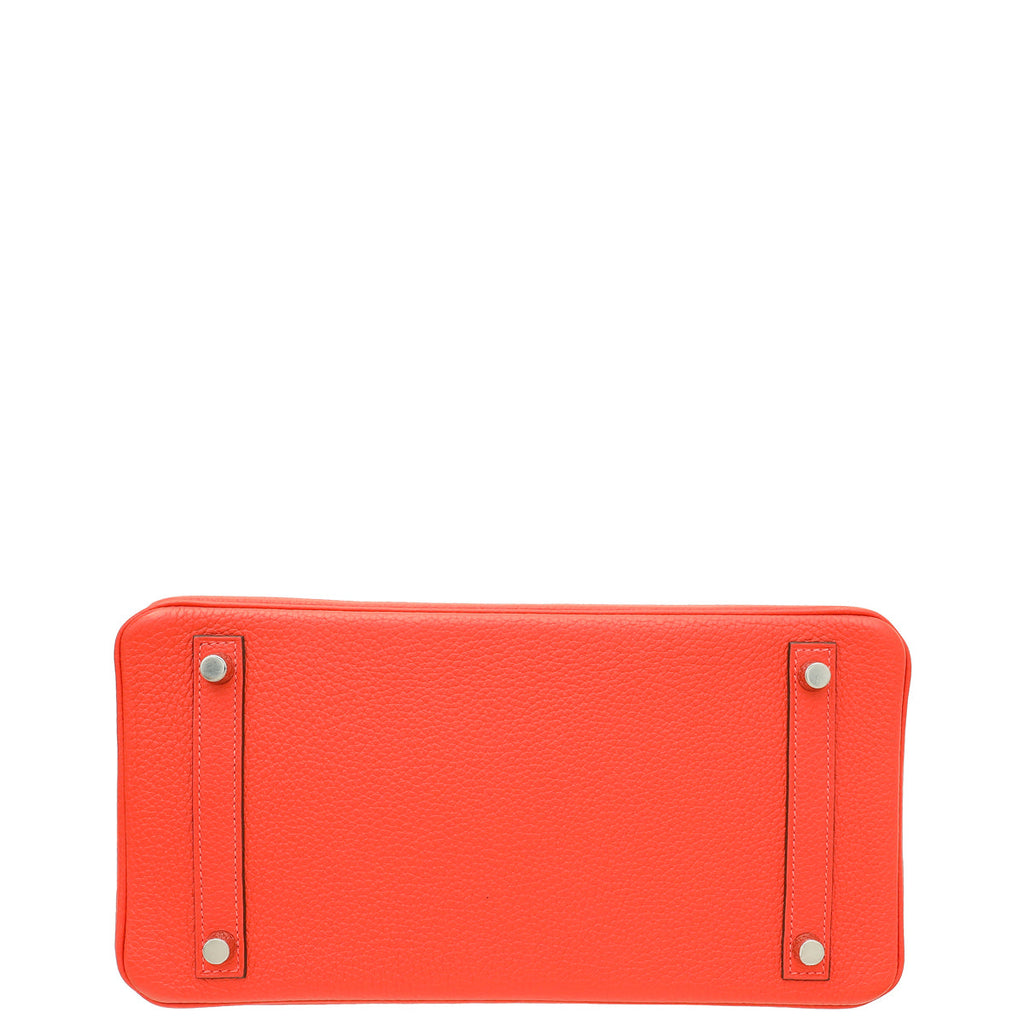 Hermes Rouge Pivoine Retourne Birkin 30 Bag