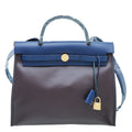 Hermes Bicolor Toile H Berline Vache Hunter Herbag PM Bag