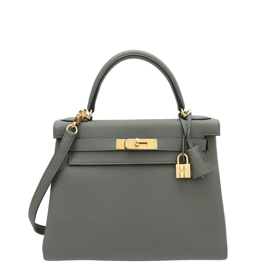 Hermes Gris Etain Retourne Kelly 28 Bag