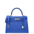 Hermes Bleu Electric 28 Sellier Kelly Bag
