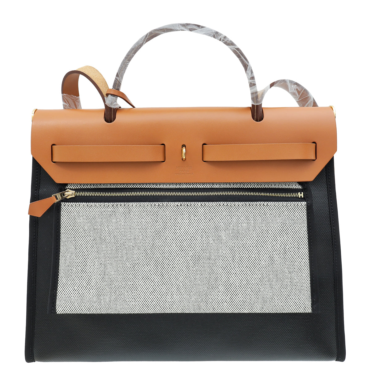 Hermes Bicolor Herbag Zip 31 PM Toile H Berline Vache Hunter Bag