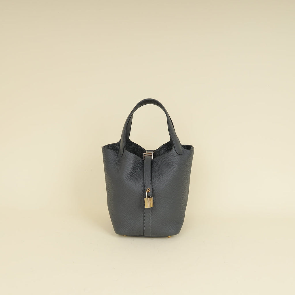 Hermes Gris Misty Picotin Lock 18 Bag