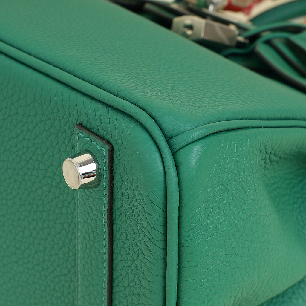 Hermes Vert Vertigo Birkin 25 Bag w Twilly