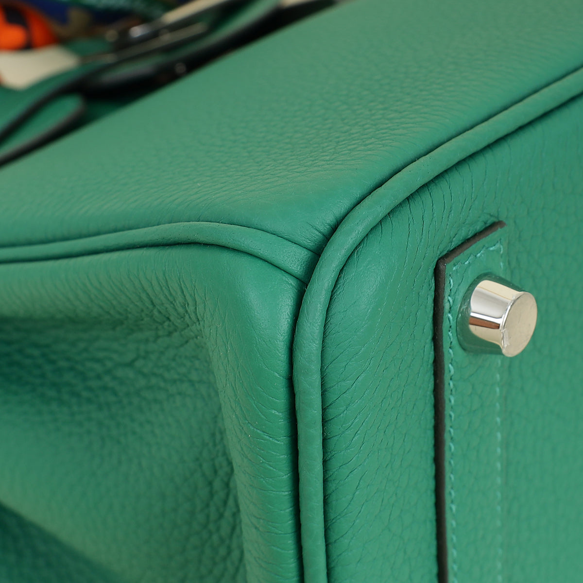 Hermes Vert Vertigo Birkin 25 Bag w Twilly
