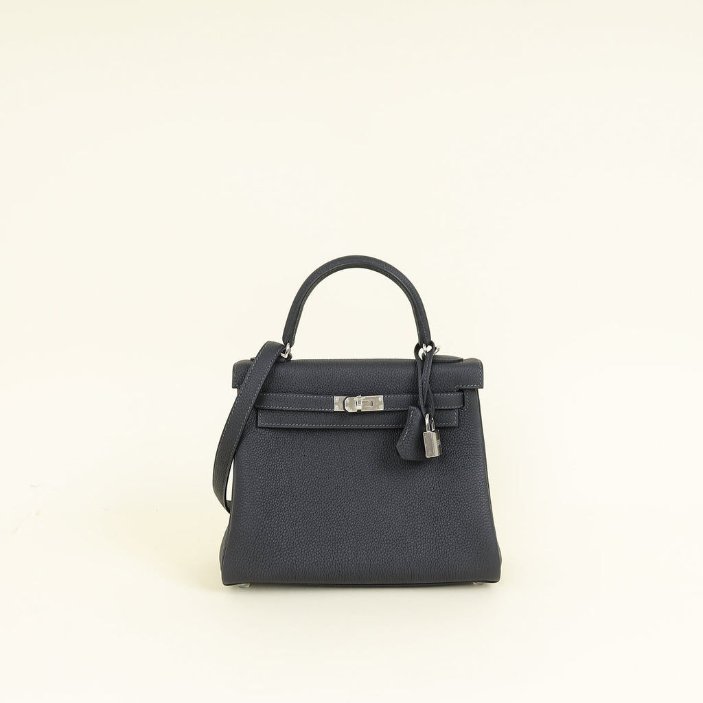 Hermes Caban Bleu Kelly 25 Retourne Bag