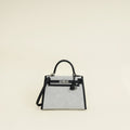 Hermes Bicolor Toile Quadrille Swift Kelly 28 Bag