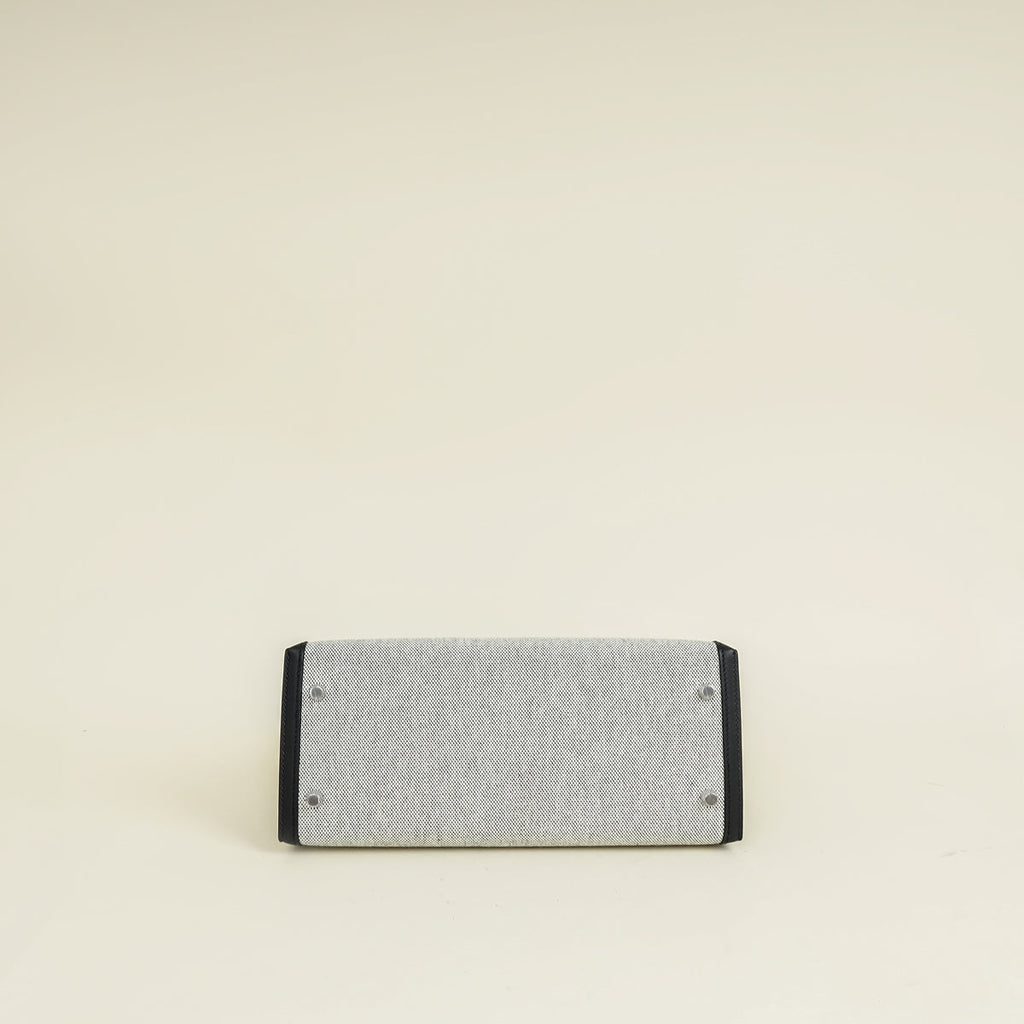 Hermes Bicolor Toile Quadrille Swift Kelly 28 Bag