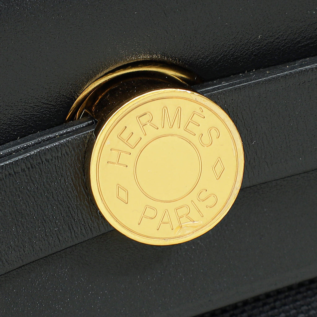 Hermes Military Toile Vache Hunter Herbag Zip Retourne 31 PM Bag