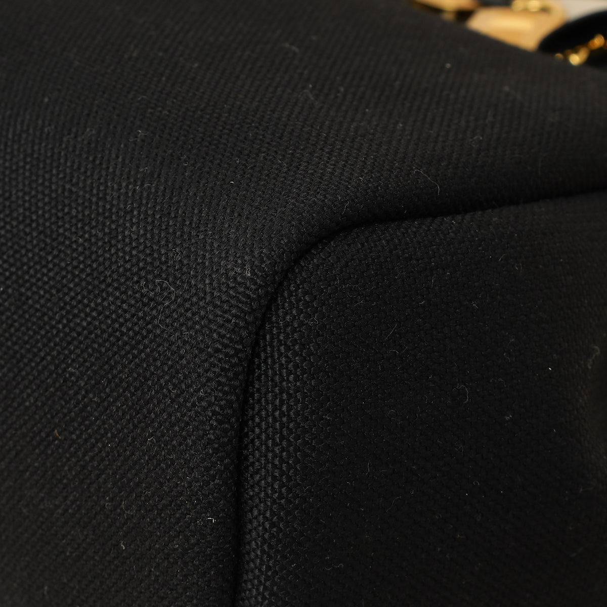 Hermes Noir Herbag Zip 31 Pm Retourne Military Toile and Vache Bag