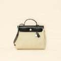 Hermes Bicolor Herbag Zip 31 PM Retourne Toile Militaire Vache Hunter Bag