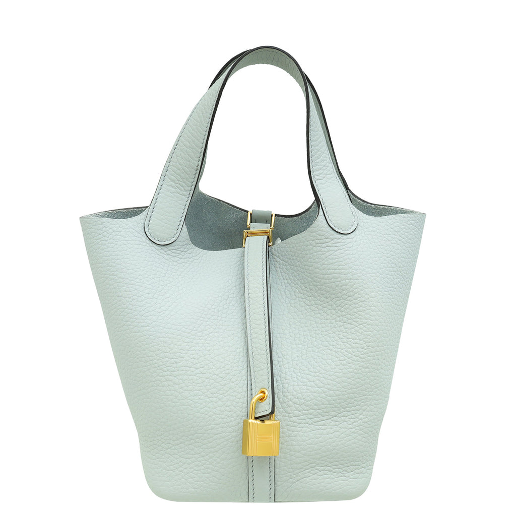 Hermes Bleu Pale Picotin Lock 18 Bag