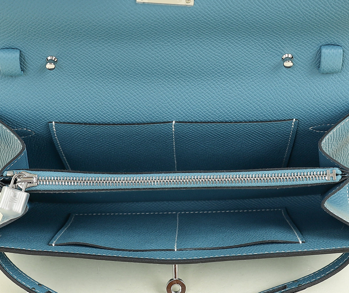 Hermes New Bleu Jean Kelly To Go Wallet