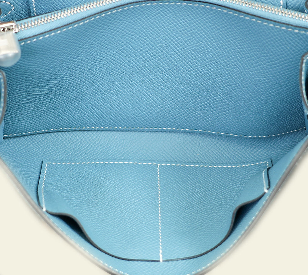 Hermes New Bleu Jean Kelly To Go Wallet
