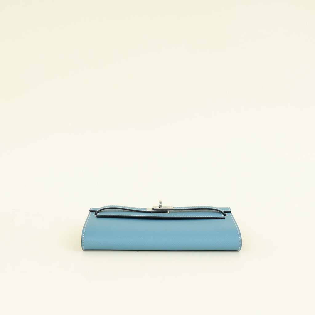 Hermes New Bleu Jean Kelly To Go Wallet