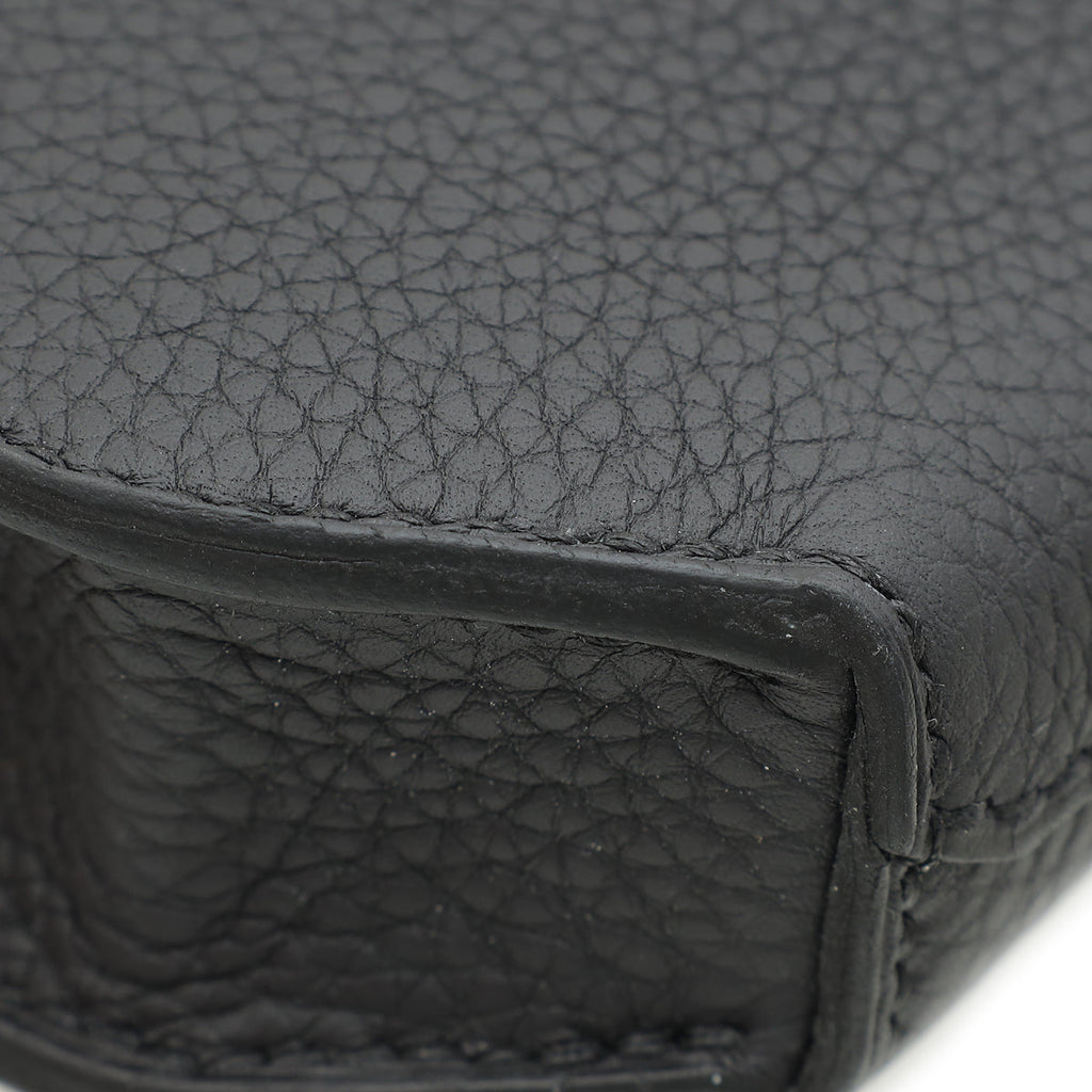 Hermes Noir Kelly Depeches 25 Pouch