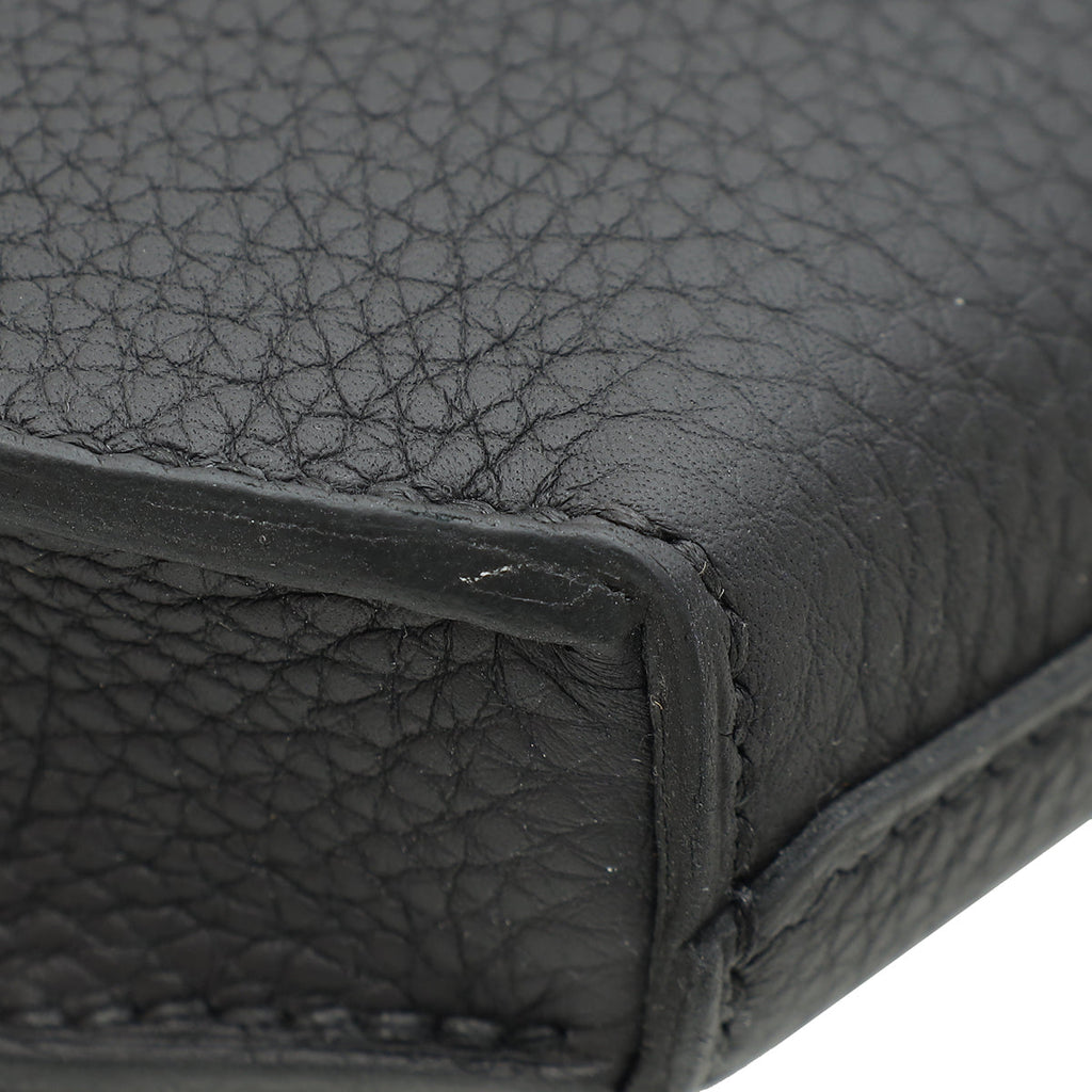 Hermes Noir Kelly Depeches 25 Pouch