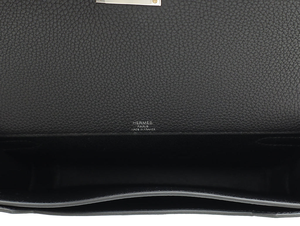 Hermes Noir Kelly Depeches 25 Pouch