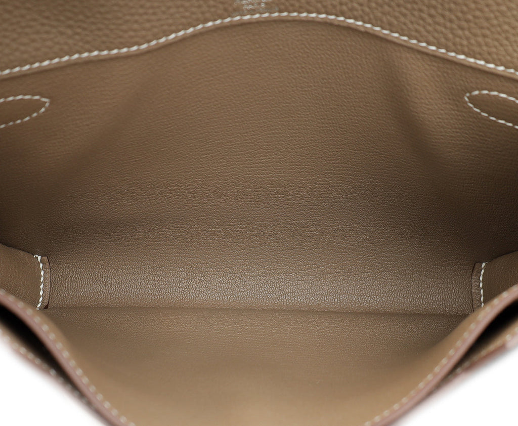 Hermes Etoupe Kelly Depeches 25 Pouch