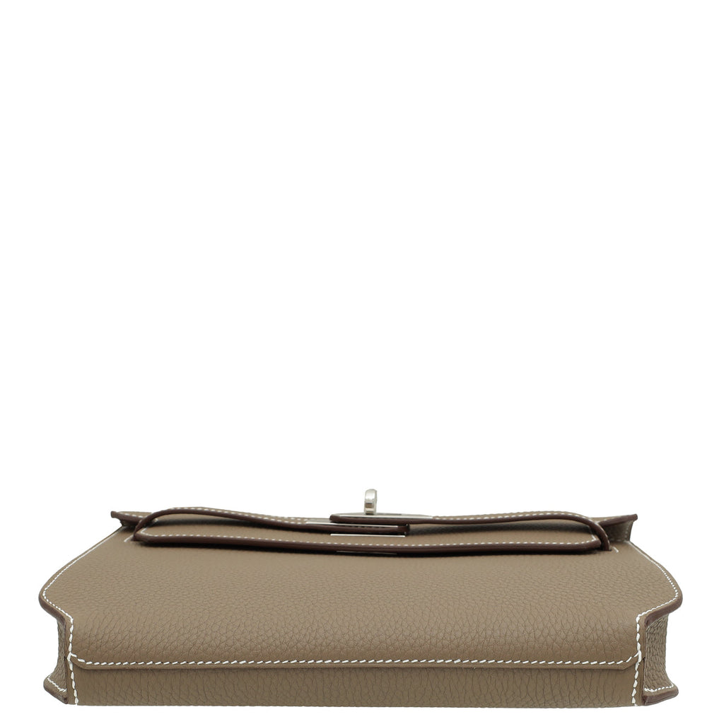 Hermes Etoupe Kelly Depeches 25 Pouch