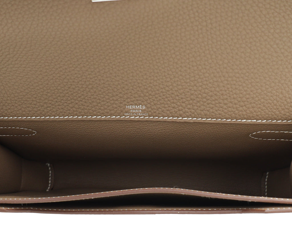 Hermes Etoupe Kelly Depeches 25 Pouch