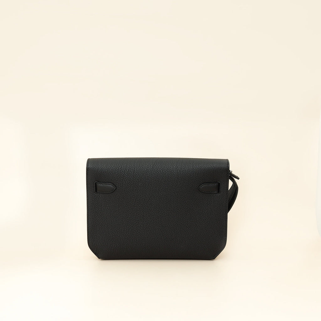 Hermes Noir Kelly Depeches 25 Pouch