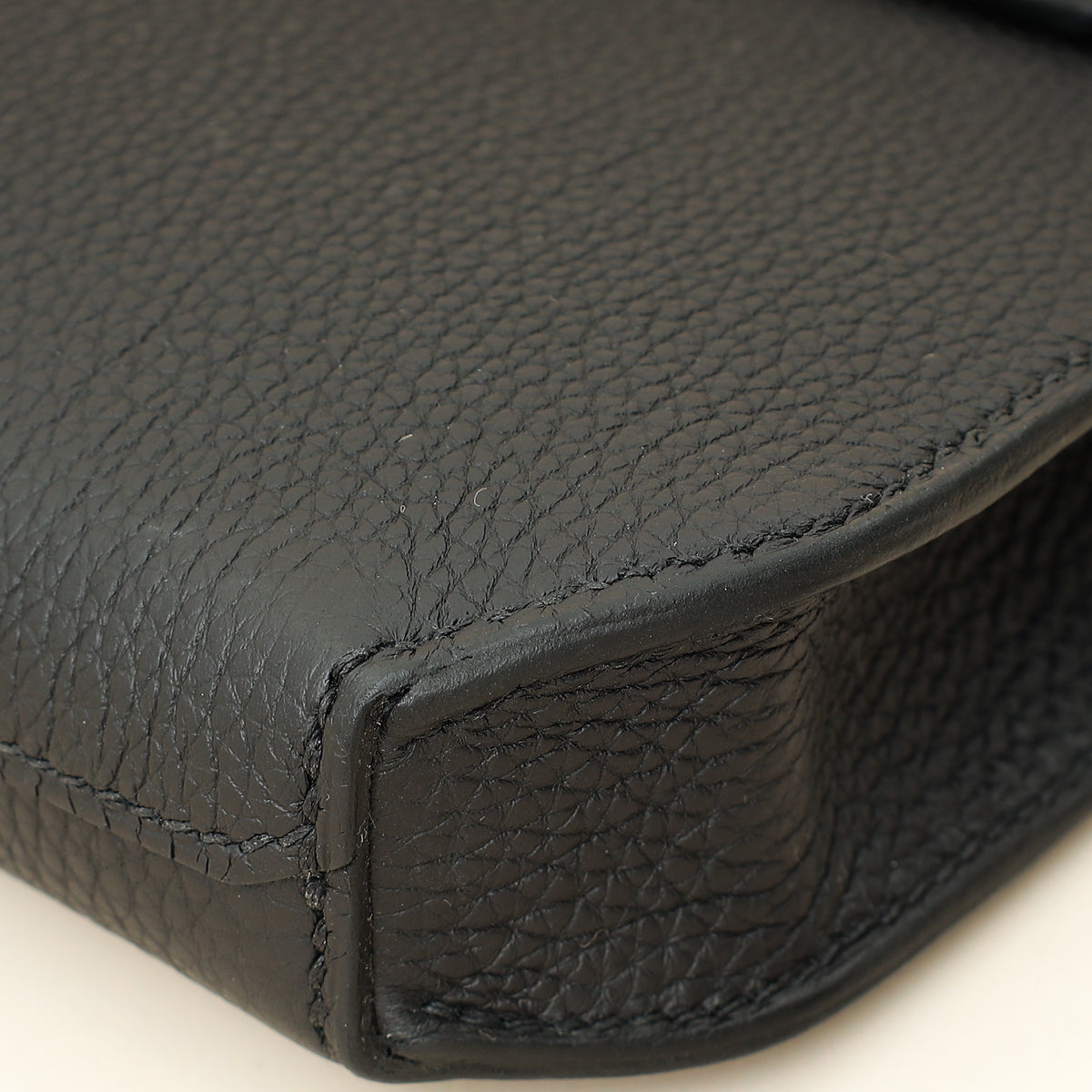 Hermes Noir Kelly Depeches 25 Pouch
