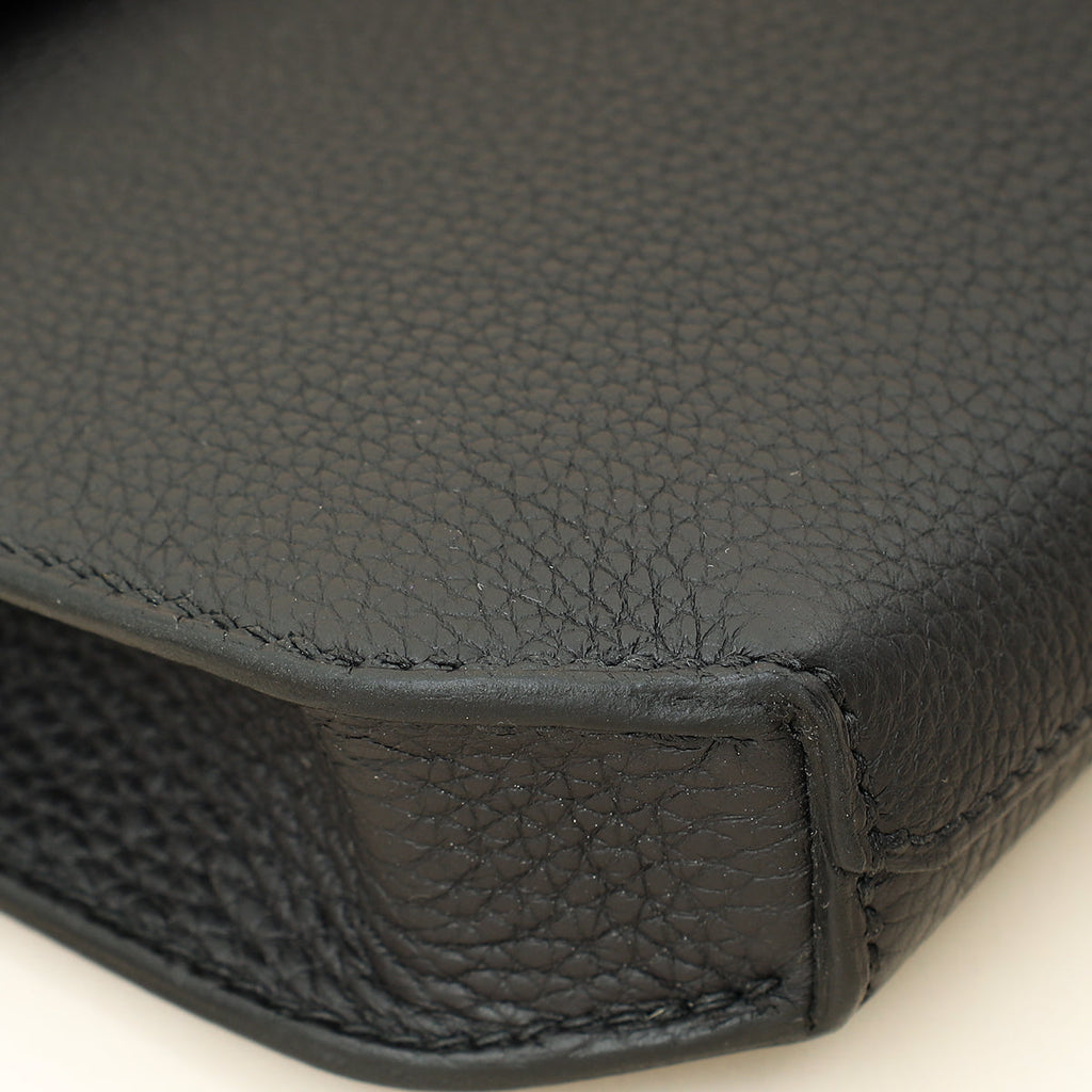Hermes Noir Kelly Depeches 25 Pouch